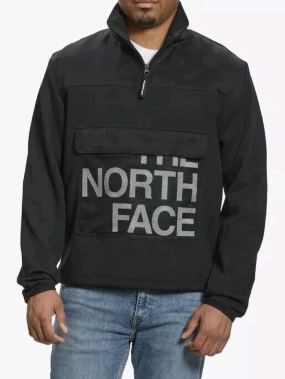 The North Face Black Half-Zip Logo Men's Pullover Size Large